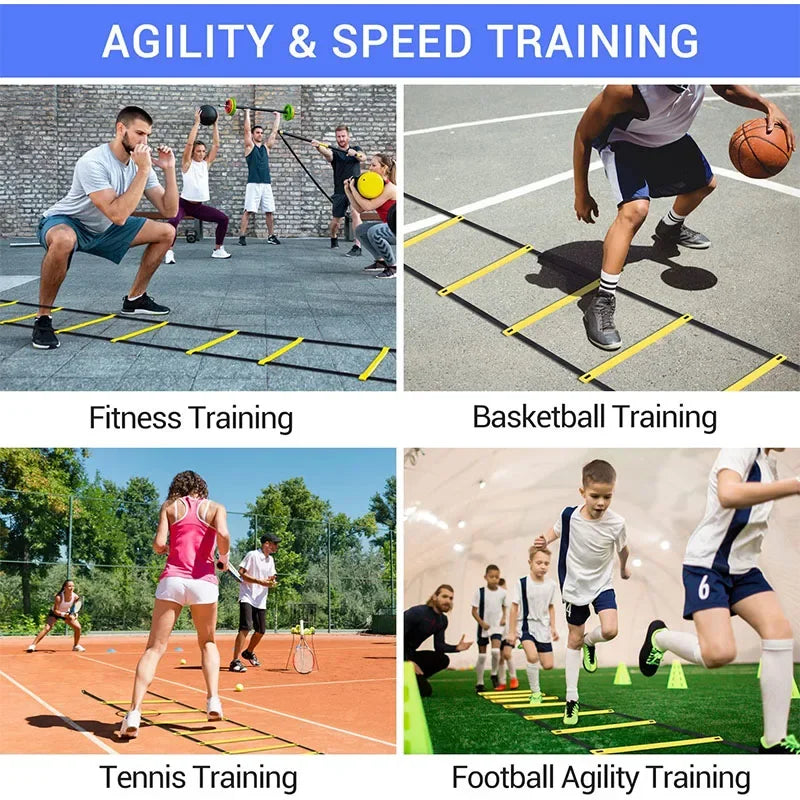 Agility Ladders with Nylon Straps for Speed Training Sports Flexibility Football Energy Ladder Equipment for Athletic Performanc