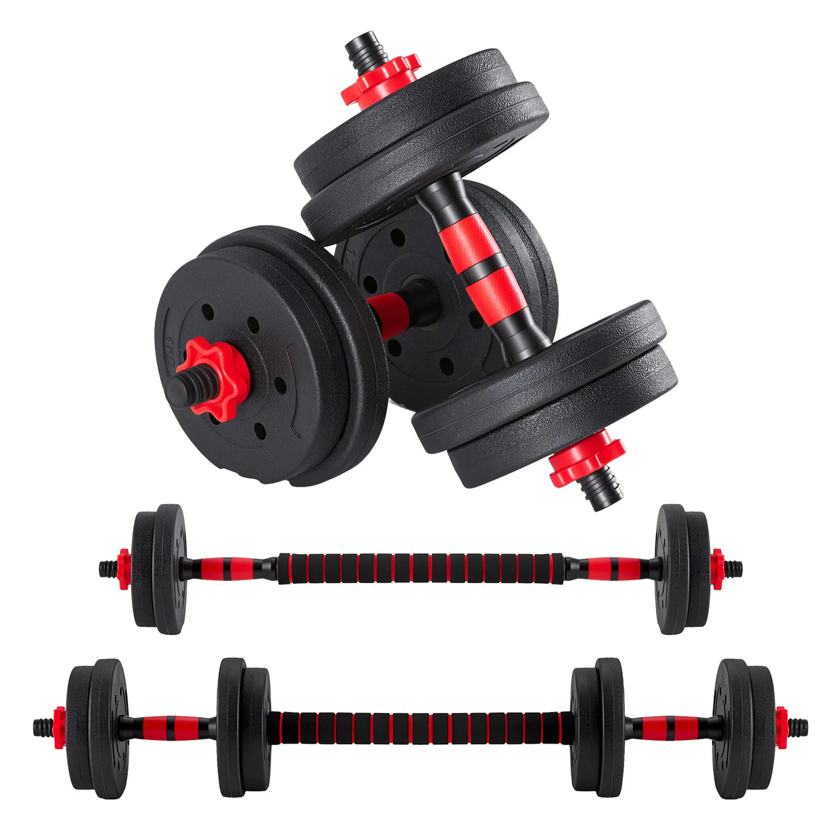 5-In-1 Adjustable Dumbbell Set 20/40/60 Lbs – Multi-Functional Home Gym Equipment for Muscle Building, Squats & Strength Training