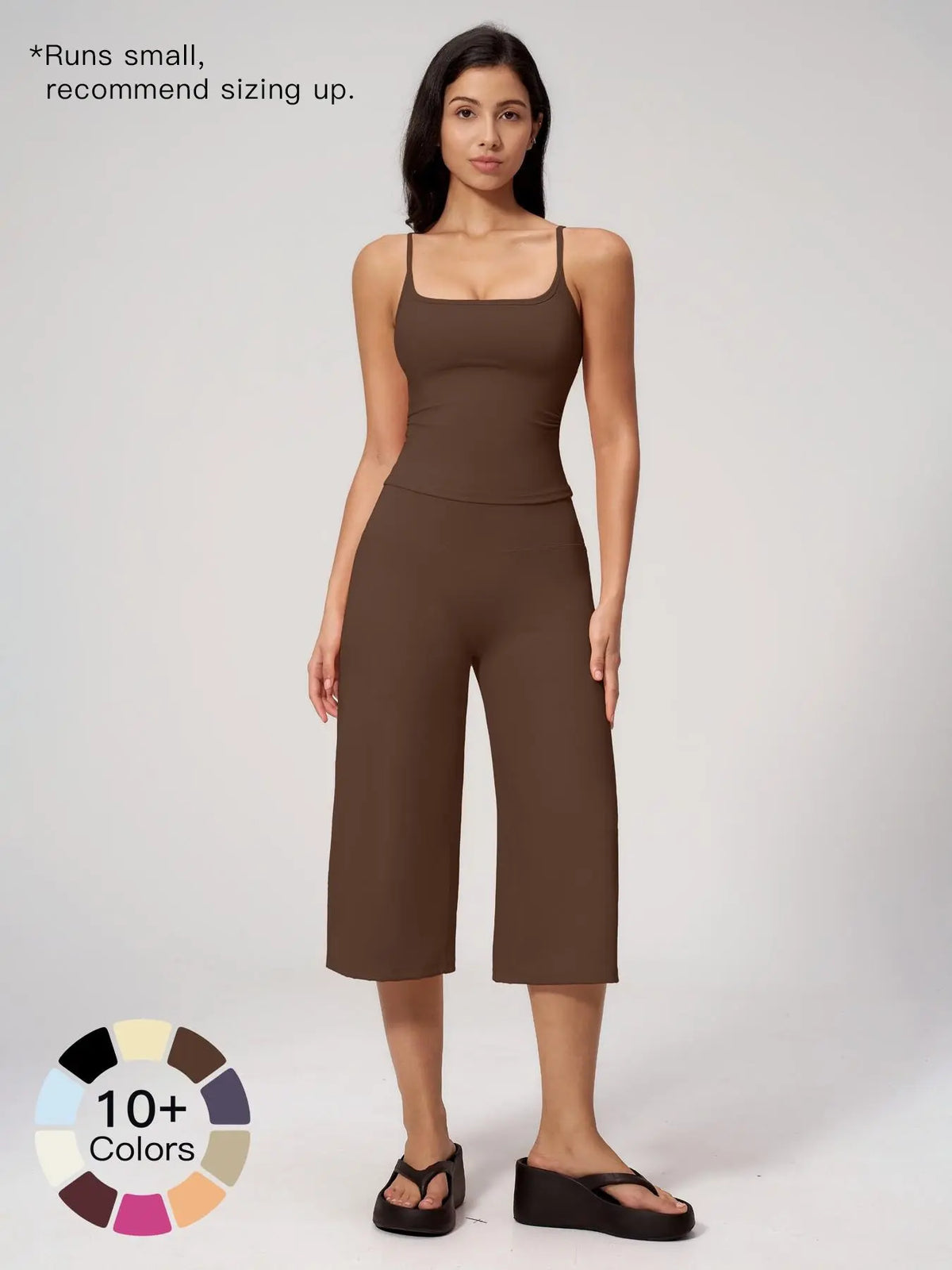 New Yoga Tank Top High Waist Quick-Dry Casual Culottes Capris Pants Running Outdoor Yoga Set for Women, Capris ,Comfortable and Stylish Activewear