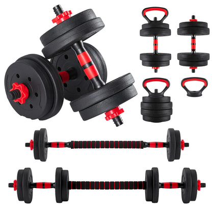 5-In-1 Adjustable Dumbbell Set 20/40/60 Lbs – Multi-Functional Home Gym Equipment for Muscle Building, Squats & Strength Training